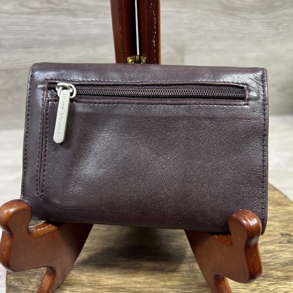 Vintage Stone Mountain Maroon 100% Leather Women's Wallet Several Compartments - Picture 2 of 10